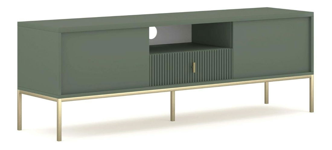 TV skříňka Militaba (zelená + zlatá)