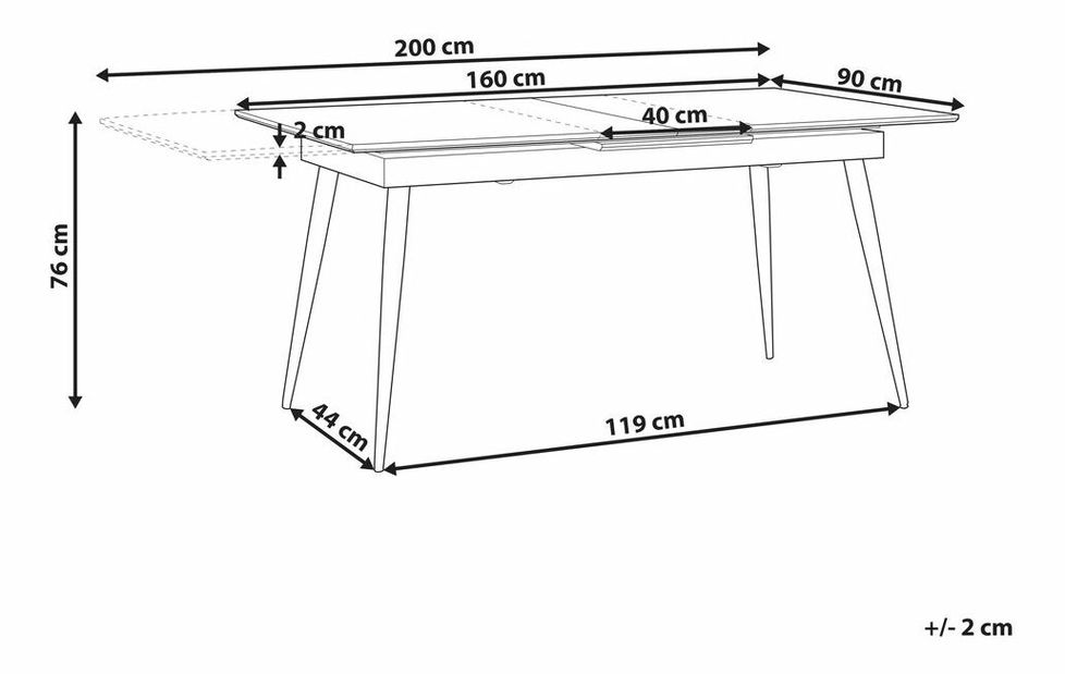 Jídelní stůl MONIL (černá) (pro 6 až 8 osob)
