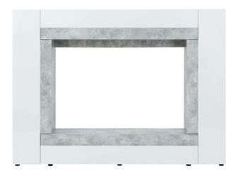 Obývací stěna Warsa (bílá + lesk bílý + beton)