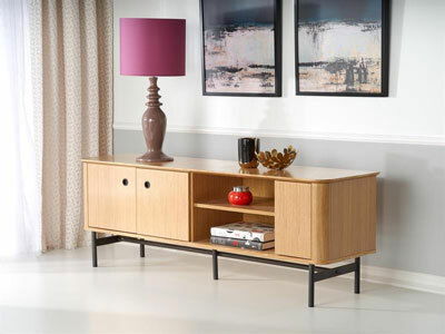 Tv stolek Sommer RTV1 (dub přírodní + černá)