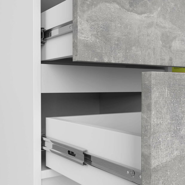 Komoda Komeito (bílá + beton)