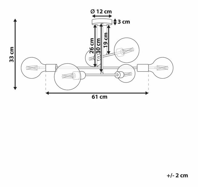 Stropní svítidlo Kidza (mosazná)