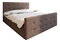 Manželská postel Boxspring 200 cm Milagros 1 (tmavě hnědá) (s matrací a úložným prostorem)