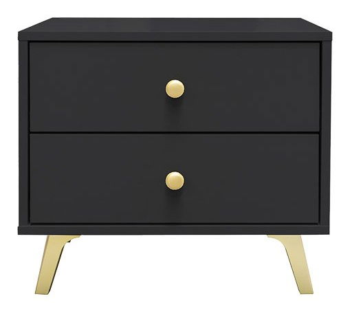 Noční stolek Astradon (černá + zlatá)