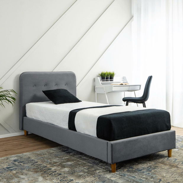 Jednolůžková postel 90 cm Dictador (tmavě šedá) (s roštem)