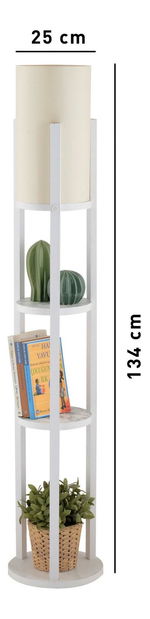 Stojanová lampa s policemi Narakotta 2 (bílá)