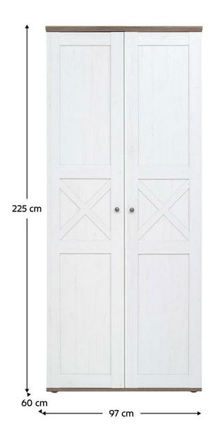 Šatní skříň Telegrafo 2 (borovice canyon + dub sonoma truflový)