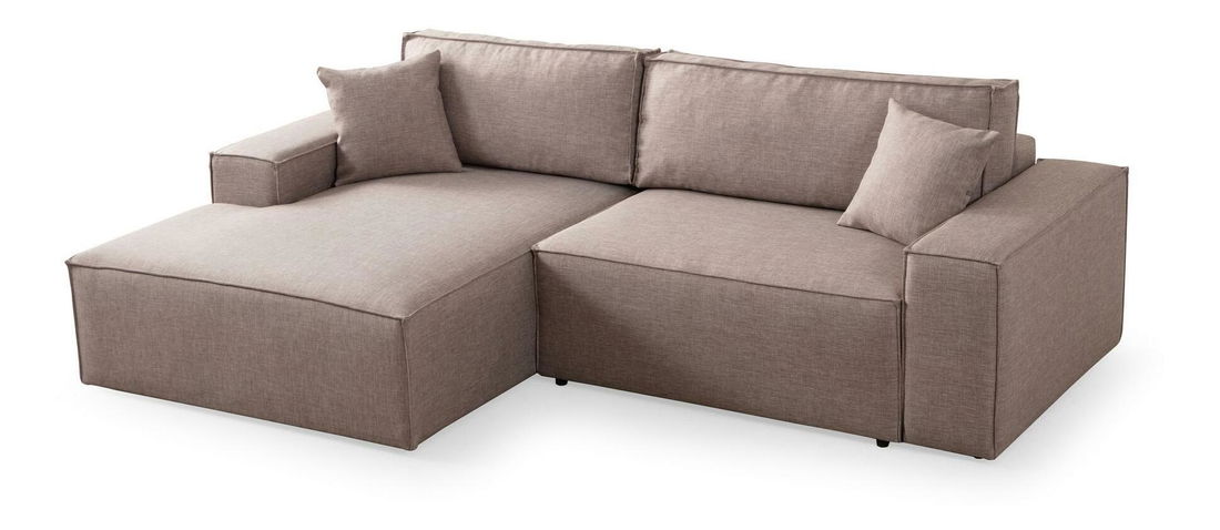 Rohová sedačka Pirlofenzza (s úl. prostorem) (L) (hnědá)