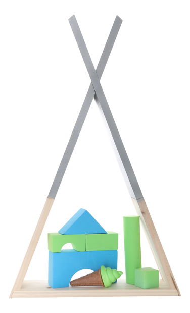 Dětská polička Cinderella (šedá + přírodní)