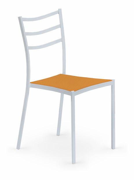 Jídelní židle K 159 bílá + pomerančová *bazar