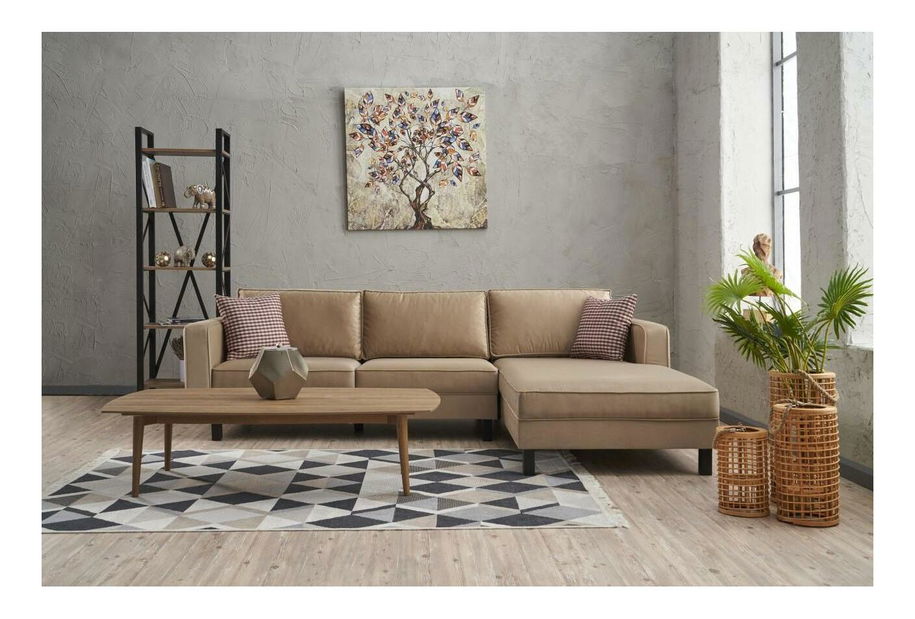 Rohová sedačka Kalen 1 (P) (krémový samet)