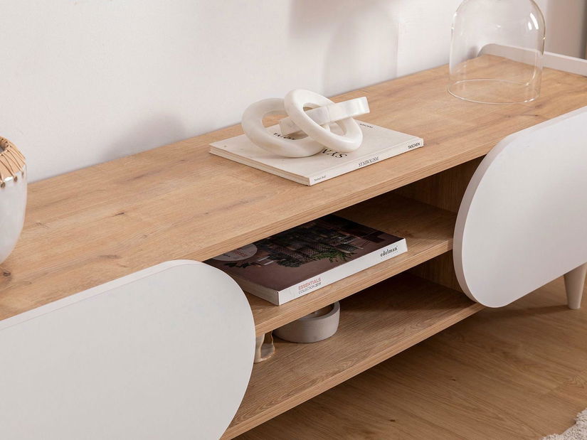 TV stolek/skříňka Kakulu 3 (dub safírový + bílá)