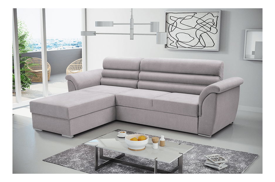 Rohová sedací souprava Foda (světle šedá) (L)