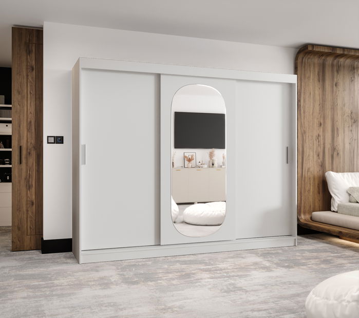 Šatní skříň 250 cm Ronny (bílá)