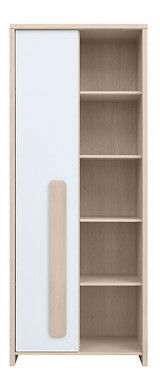 Policová skříň s regálem BRW Colorado REG1D/80 (dub světlý belluno + bílá + akát)