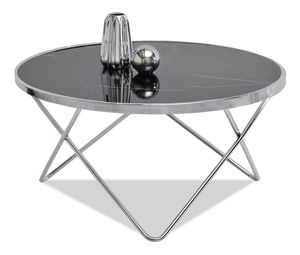 Konferenční stolek Armin Xl (černý mramor + chromová)