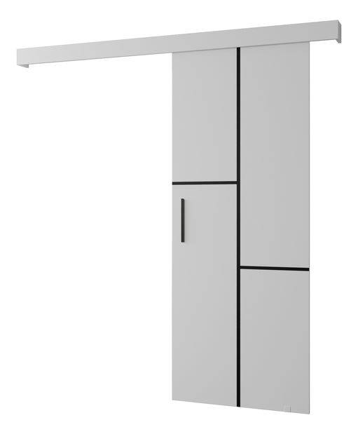 Posuvné dveře 90 cm Sharlene VII (bílá matná + bílá matná + černá)