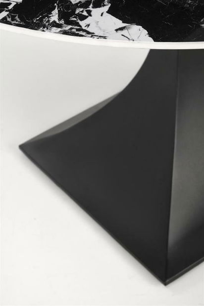 Jídelní stůl Lucius (modrý mramor + černá) (pro 8 a více osob)