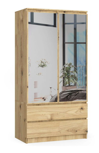 Šatní skříň Submarino (dub craft) (se zrcadlem)