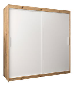 Šatní skříň 200 cm Toki (Dub artisan + Bílá matná)
