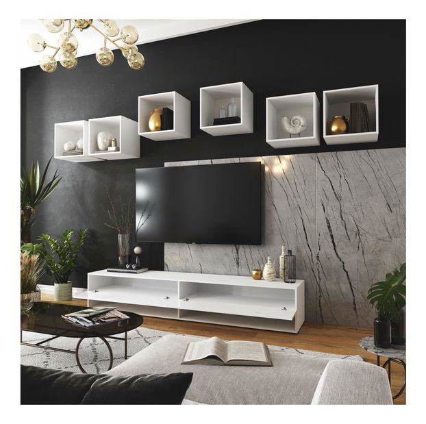 Obývací stěna Berny 27 (bílá + bílý lesk)