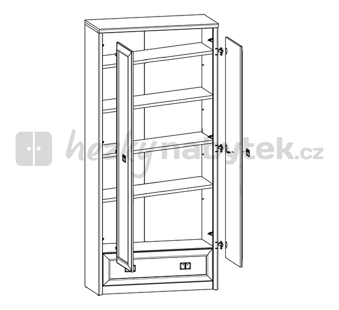Policová skříň BRW Bolden REG2D1S/90 *výprodej