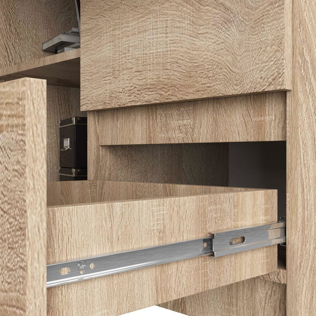 Rohový PC stolek Bodhi (dub sonoma) (P)