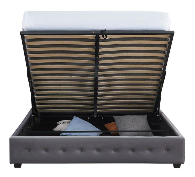 Manželská postel 180 cm Marcaje (šedá) (s roštem) (s úl. prostorem)