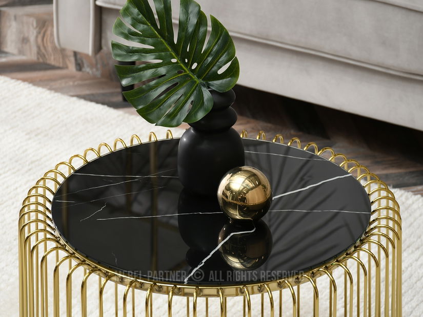 Konferenční stolek Nils (mramor + zlatá)