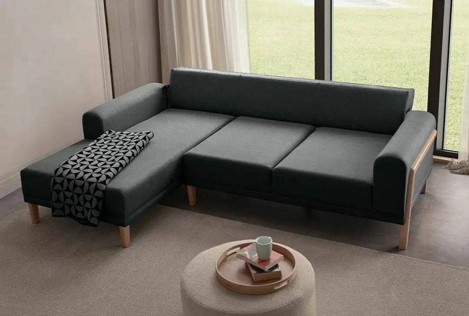 Rohová sedačka Lattino (krémová) (P)