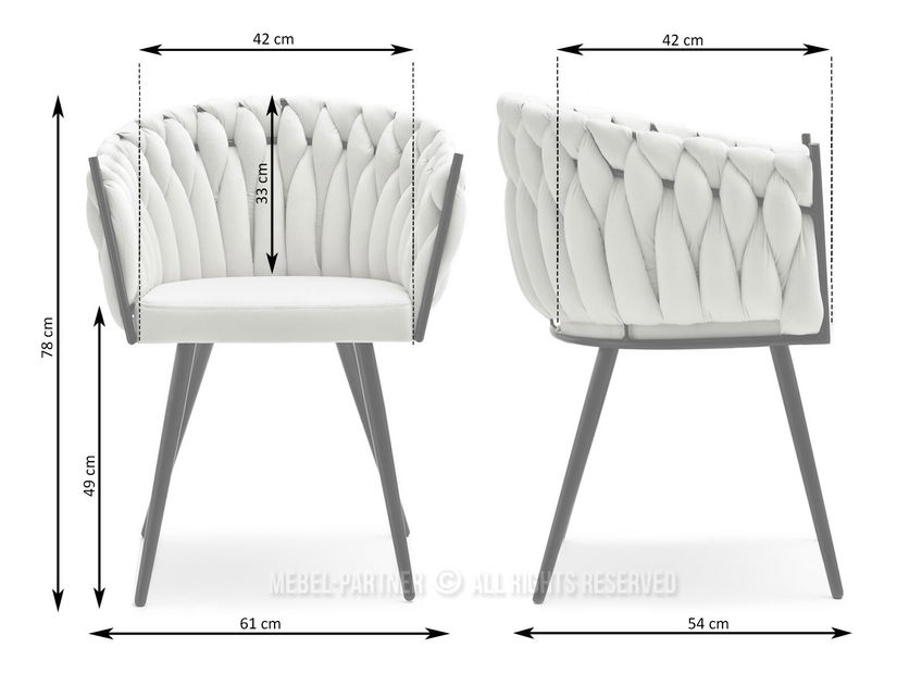 Jídelní židle Radio (černá + stříbrná)