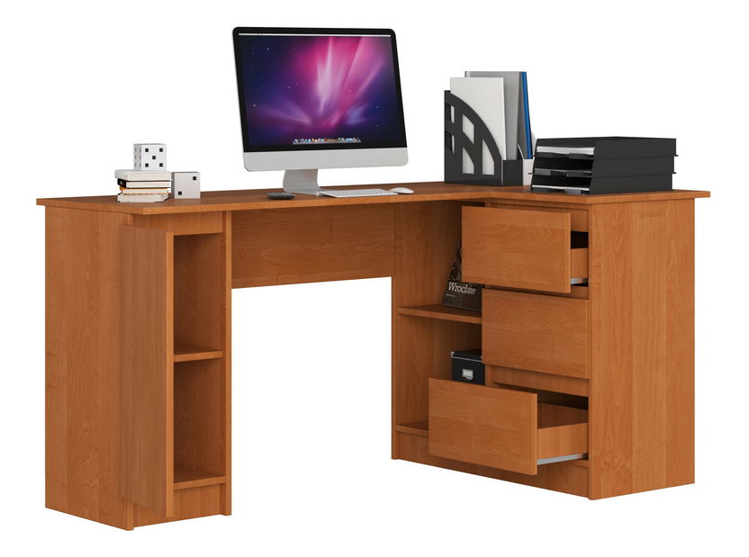 Rohový PC stolek Bevin (olše) (P)