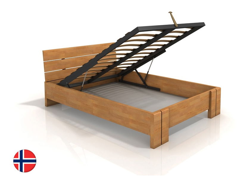 Manželská postel 140 cm Naturlig Tosen High BC (buk) (s roštem)