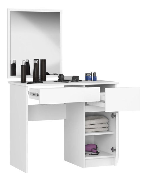 Toaletní stolek Parijat (bílá) (se zrcadlem) (P)