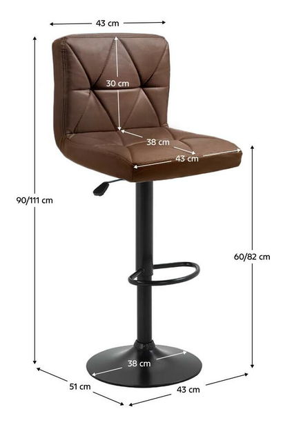Barová židle Seley (ekokůže hnědá + černá)