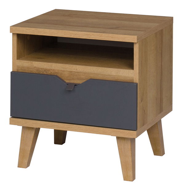 Noční stolek Mimone NS (dub zlatý + grafit)