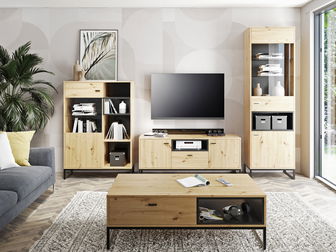 Šatní skříň Oliver SZ2D (dub artisan + černá matná)