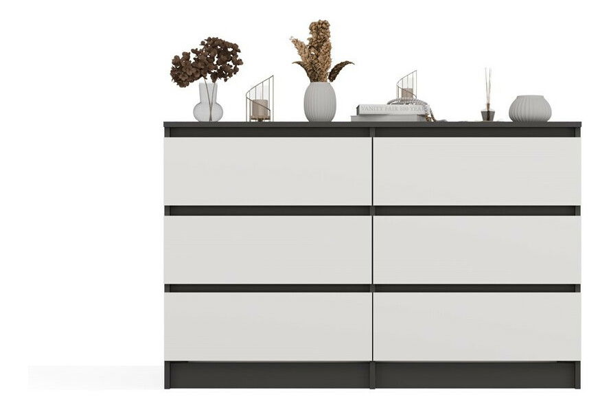 Komoda Musecalo 6 120 (antracit + bílá)