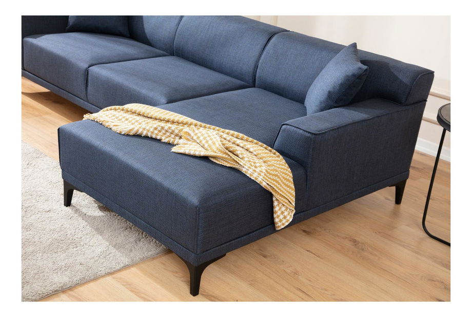 Rohová sedačka Petrafonzo (P) (modrá + černá)