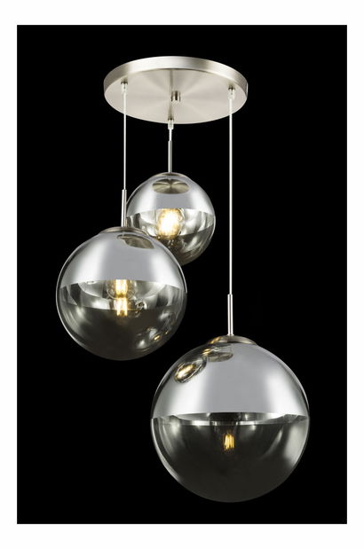 Závěsné svítidlo Varus 15851-3 (moderní/designové) (nikl + průhledná)