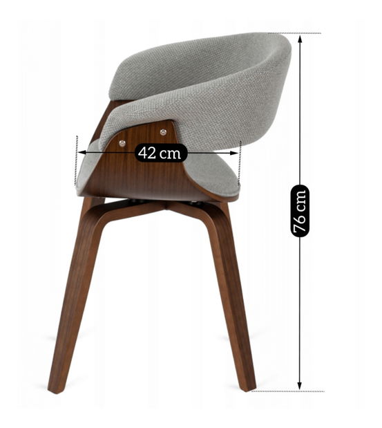 Jídelní židle Generosas 2 (šedá + ořech)