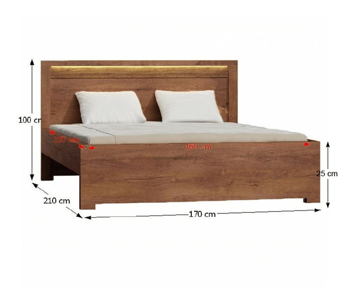 Manželská postel 160 cm Inneas (jasan světlý) (s roštem)