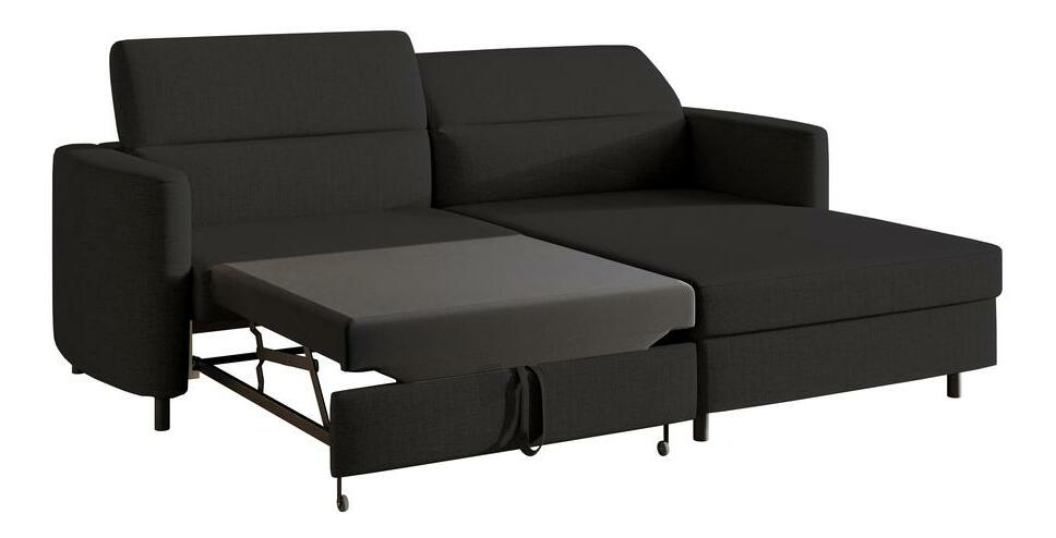 Rohová sedací souprava Buchu (P) (černá + černá)