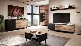 Polička Ranae P2 (dub wotan + černá)