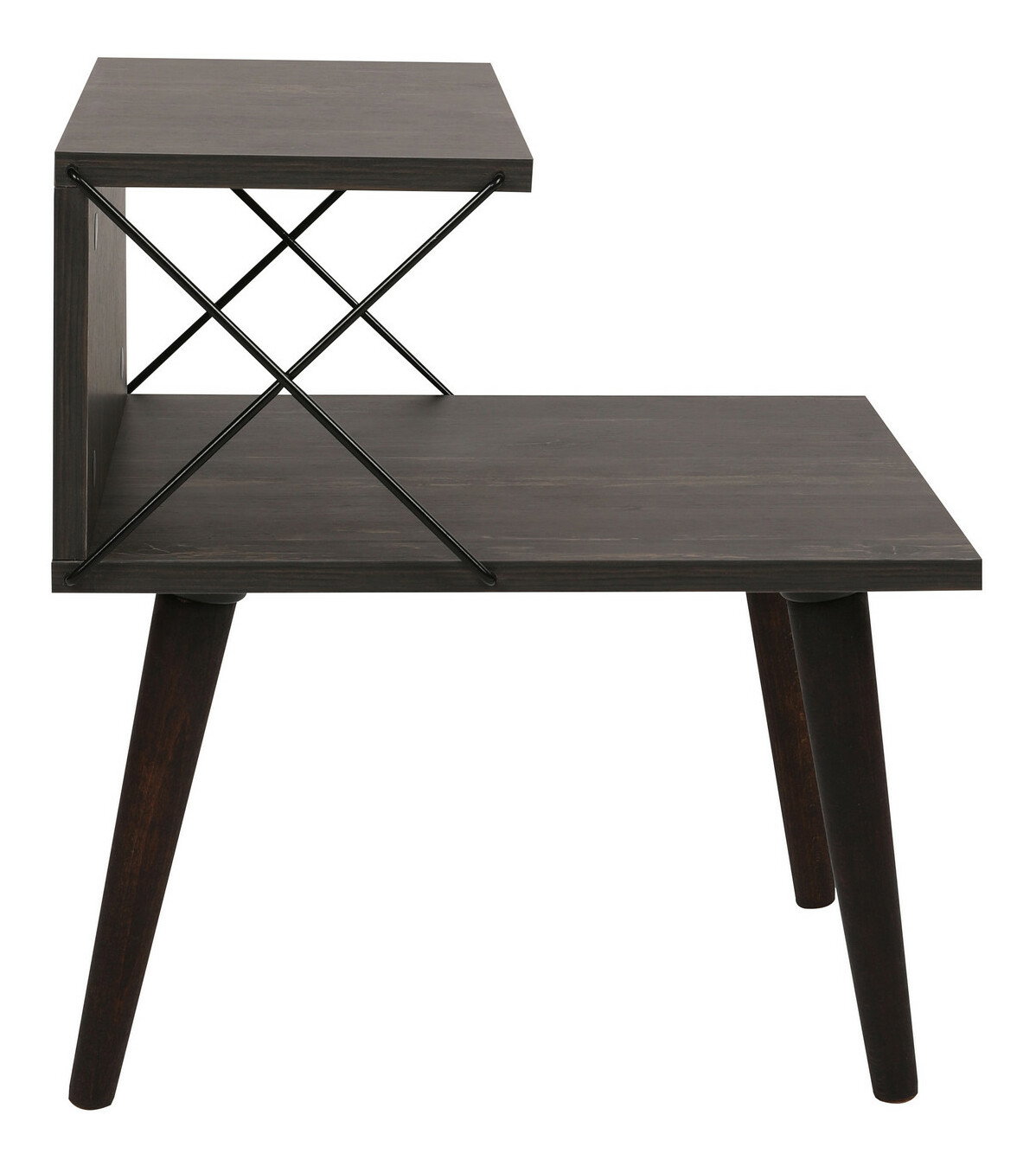 Noční stolek Crossline (tmavě hnědá)