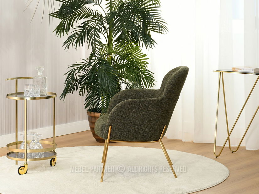 Křeslo Baggie F (zelená + zlatá)