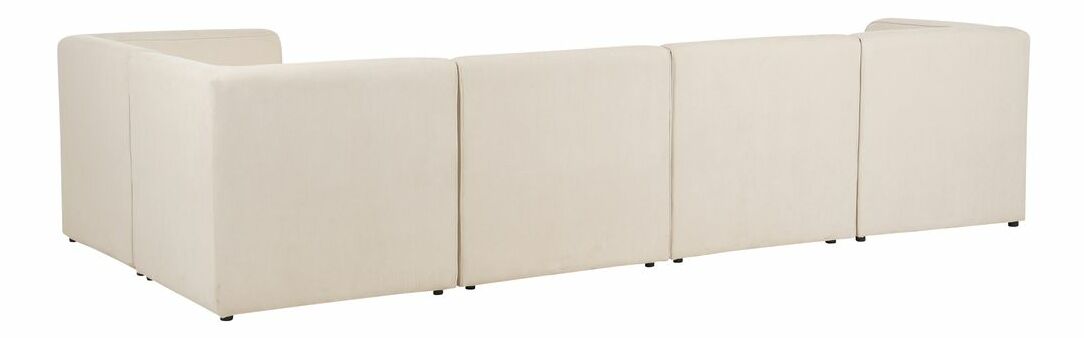 Rohová sedací souprava s taburetkou Lemia (písková) (L)