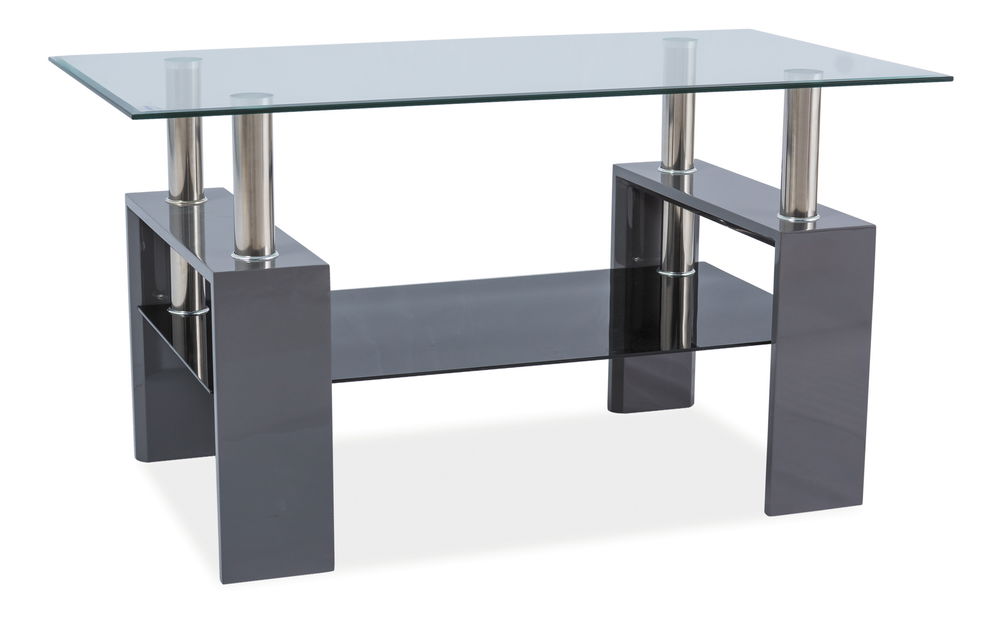 Konferenční stolek Lugar III (lesk vysoký šedý)