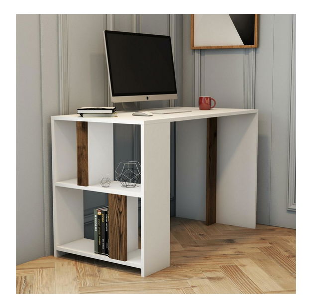 PC stolek Limba (bílá + ořech)