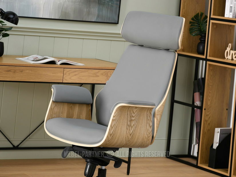 Křeslo Lionel (dub šedý + černá)